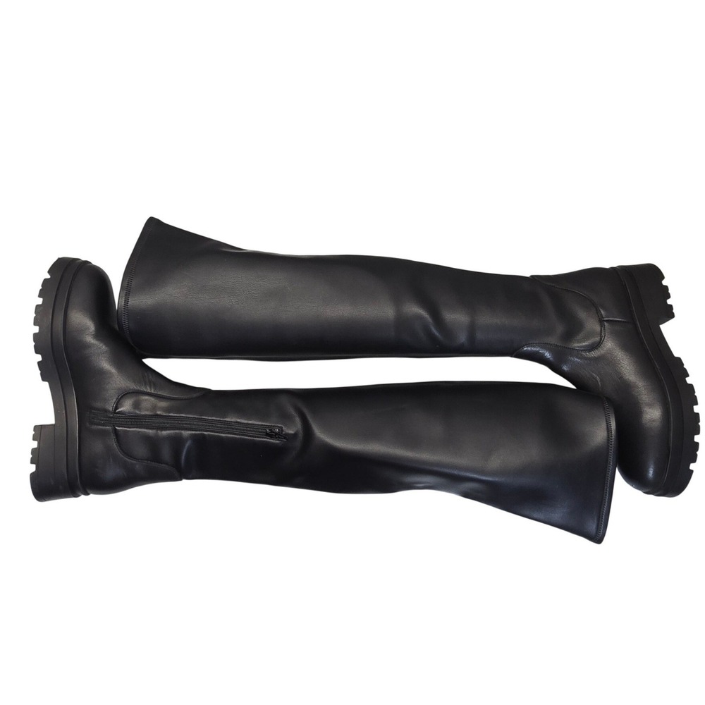 Sister‎ x Soeur Gwen Over The Knee Boots EU 40 US 10 Stretch Leather Lug Sole - Picture 12 of 13